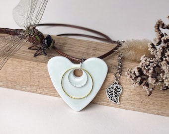 Heart necklace (choker), in paper porcelain, unique piece