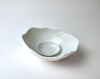 2 paper porcelain shells, unique pieces