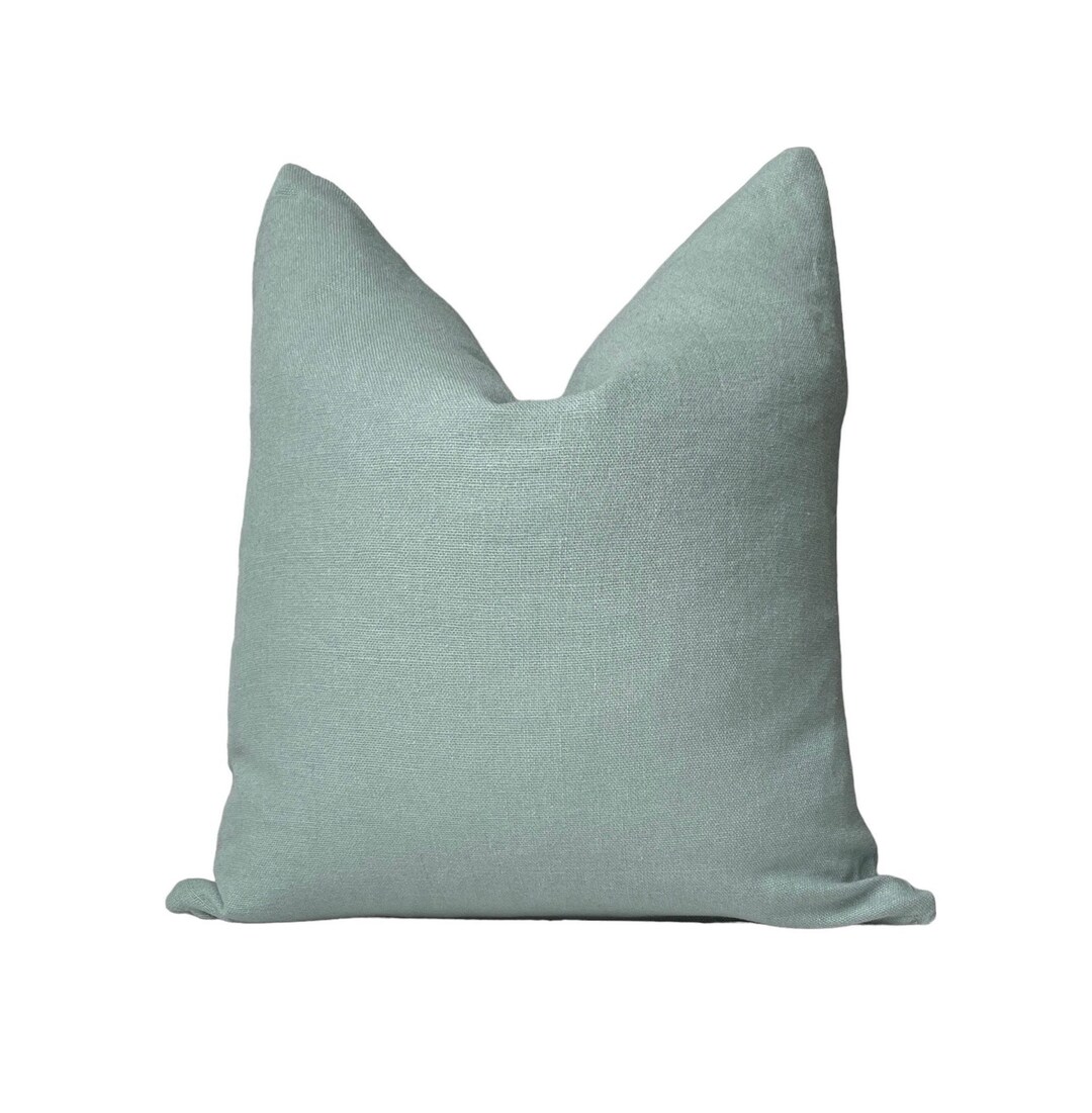 Blue Throw Pillow, Duck Egg Blue Cushion Cover, Modern Farmhouse Throw