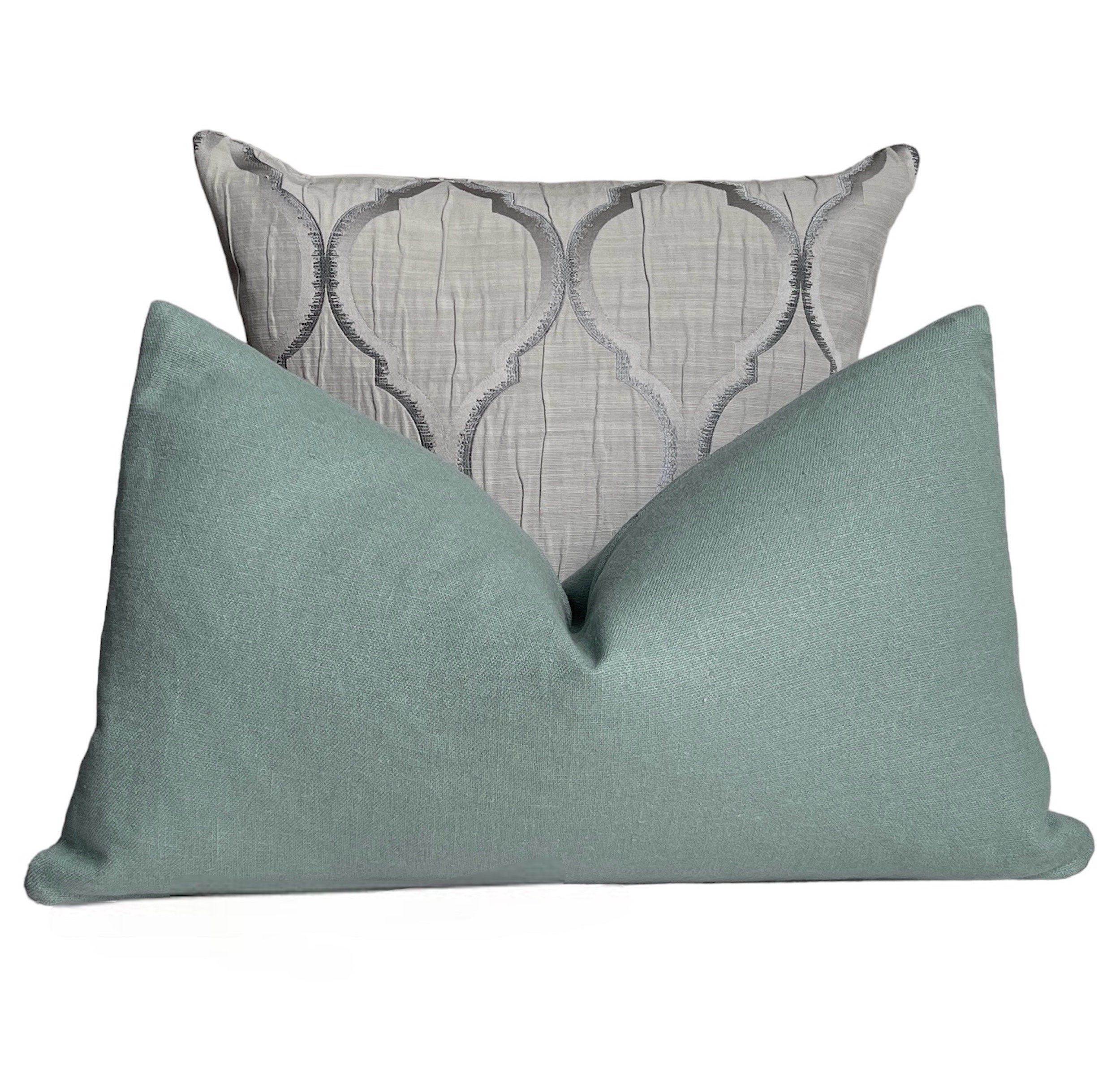 Blue Throw Pillow, Duck Egg Blue Cushion Cover, Modern Farmhouse Throw