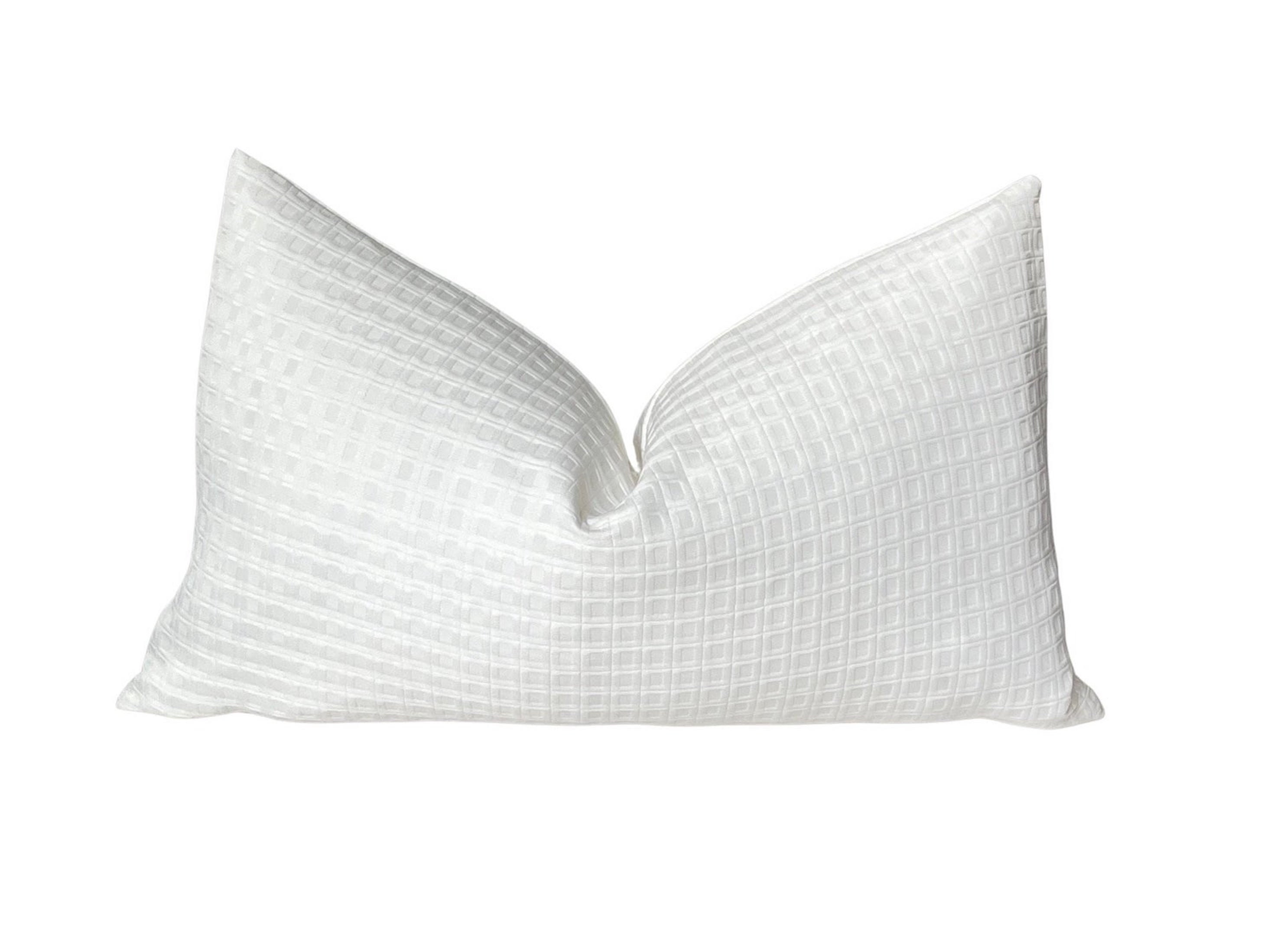 White Cushion Cover 20x12 inches Handcrafted in UK Rectangle Etsy