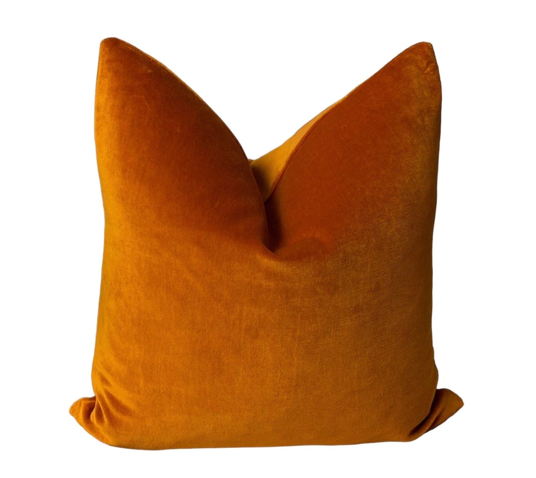 Orange Cushion Cover Velvet Cushion Covers UK Burnt Orange Etsy