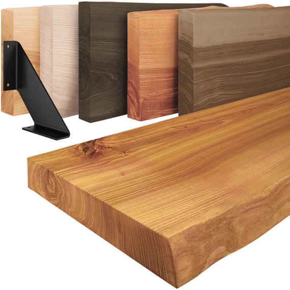Wandboard Live-Edge Akazie Natur 145 Cm Massivholz Baumkante Wandregal