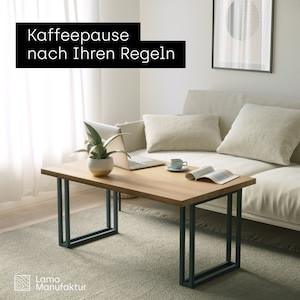 LAMO Manufaktur Holzplatte Massivholz Tischplatte für Couchtisch Schreibtisch Esstisch Gerade Bild 3