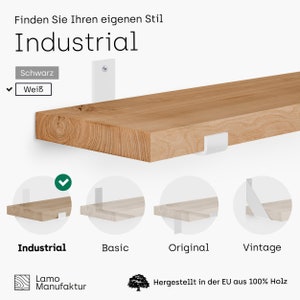 LAMO Manufaktur Wandregal Holz Regalträger Industrial Bild 9