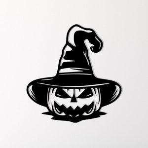 Scary Pumpkin Face Metal Wall Art: Gothic Halloween Decor