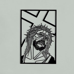 Jesus and Cross Metal Wall Decor Jesus Metal Gift Christian Decor The Cross of Christ Wall Art Work Metal Wall Decoration(38x25in/97x63cm)