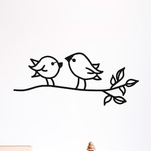Metal Wall Art - Birds on a Branch Metal Wall Decor| Bird Lovers Gift | Metal Garden Art | Metal Tree Art | Outdoor Home Decor | Birds Art