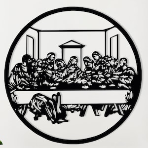 Last Supper Da Vinci Metal Wall Decor; Christian Metal Gift-Religious Christian Decor,Wall Artwork; Metal Wall Decoration(24-30inch/60-75cm)
