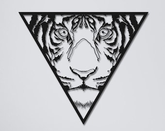 Metal Tiger Head Wall Art: Large Animal Sculpture, Original Design