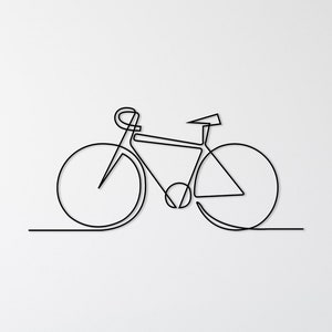 Metal Bike Wall Art,  Bicycle Metal Wall Decor for Bike Lover, Minimalist Bicycle Decoration, Gift For Cyclists, Bike Line Art, Gift for Her