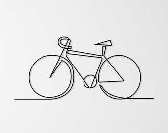 Metalowa dekoracja ścienna z rowerem: minimalistyczna dekoracja rowerowa dla rowerzystów