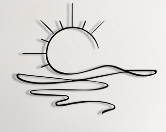 Sonnenschein Metallschild | Sun-Metallwand-Kunst | Sea Sparkle Metall Wanddekor | Sonnenaufgang Blick Outdoor Decor | Metall Garten Kunst | Sun Sparkle Geschenk