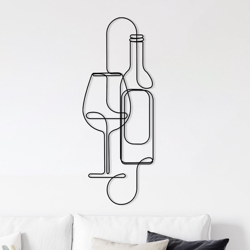 Wine Bottles Metal Wall Art - Etsy