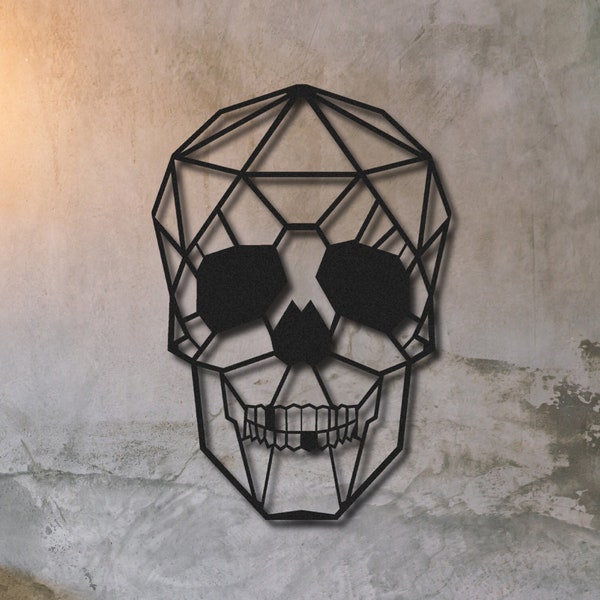 Human Skull Metal Wall Art - Halloween Outdoor Home Decor; Gothic Skeleton Decor, Goth Decor; Witch Decor, Gift for Him (16"/24" - 40/60cm)