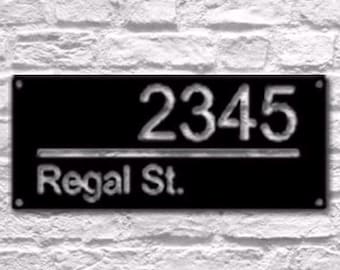 Letrero metálico personalizado con números de dirección, arte mural metálico, decoración de pared con números de casa, letreros para exteriores, regalos