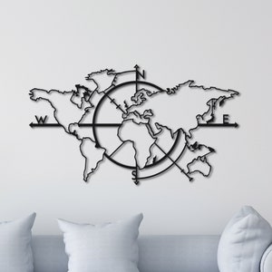 Kaart van het leven, metalen wereldkaart, metalen wanddecoratie, metalen wandkunst, metalen bord, wereldkaart kunst aan de muur, metalkunst, housewarmingcadeau, muur hangen
