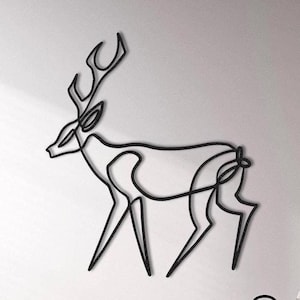 Deer Metal Wall Art, Metal Line Art, Metal Wall Decor, Minimalist Wall Art Deer Sign, Farmhouse Décor, Nature Wall Art, Home Decor and Gifts