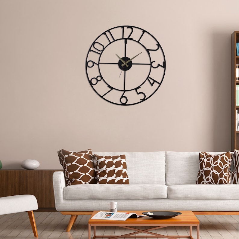 Aesthetic Design Metal Wall Clock Metal Wall Decoration for Home Office, Room. Art Work Wall Art Metal Wall Art 60x60 cm24x24 inches image 9