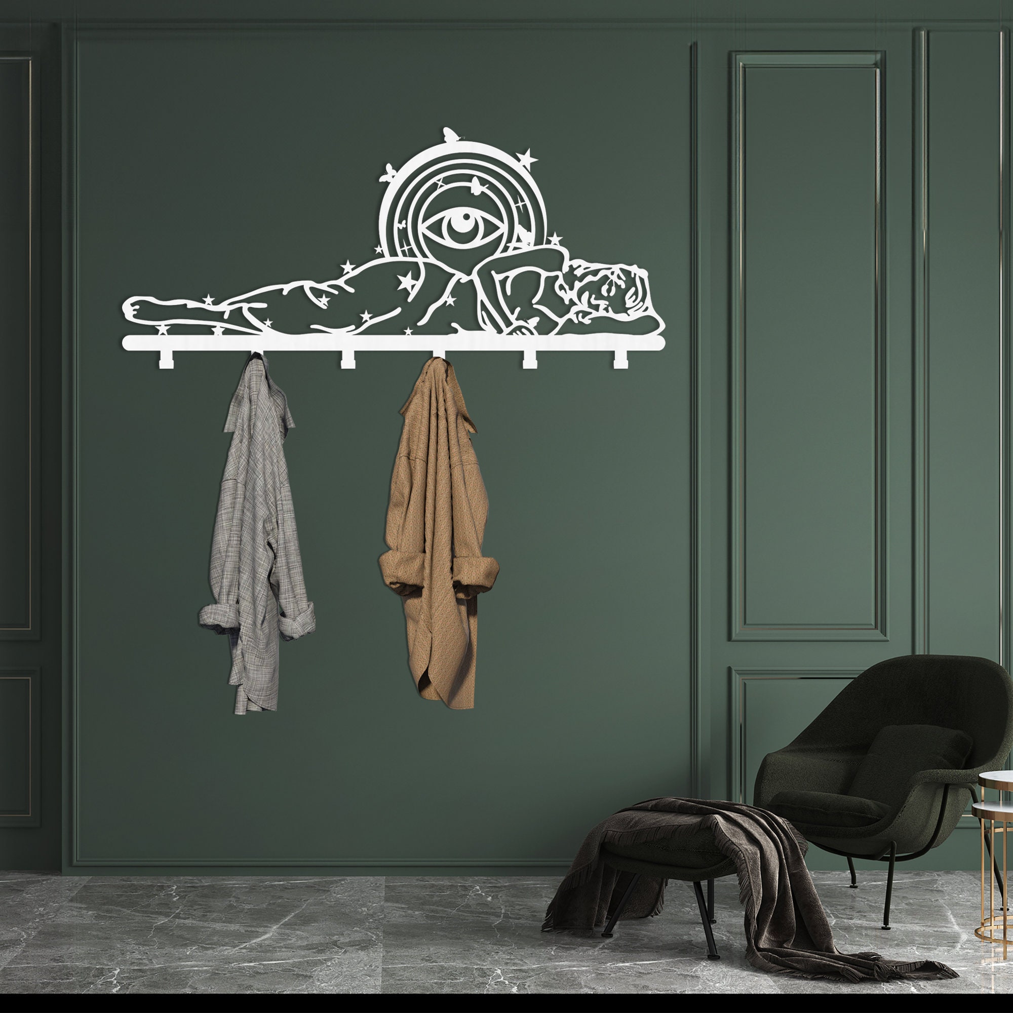 Sleeping Beauty Metal Wall Rack: Celestial Evil Eye Coat Hanger - Etsy