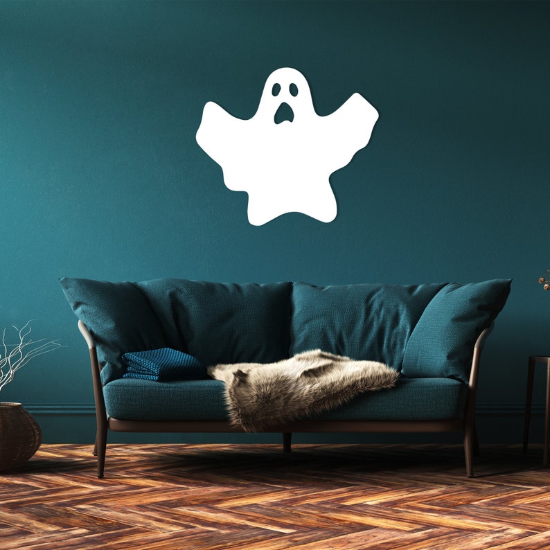 Ghost Metal Wall Art, Halloween Outdoor Home Decor Gothic Ghost Mask