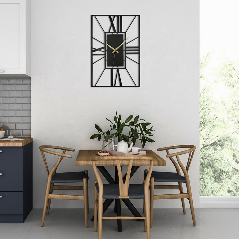 Roman Large Wall Clock / Rectangle Farmhouse Wall Clock / Etsy