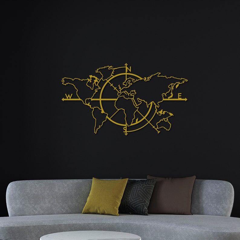 Map of Life Metal World Map Metal Wall Decor Metal Wall Etsy