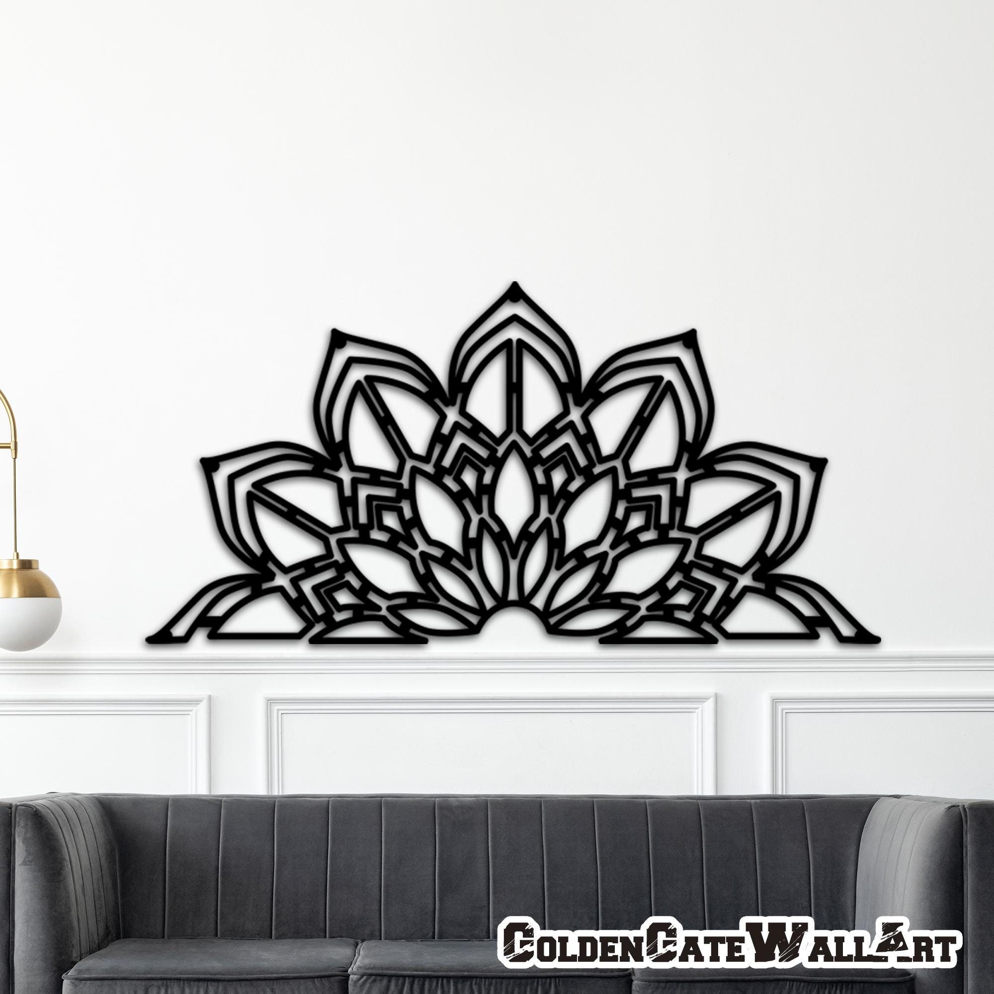 Mandala Metal Wall Art, Minimalist Mandala Wall Hanging, Yoga Studio Decor, Unique Spiritual Yoga Gifts, Zen Wall Art Like Peacock Tail