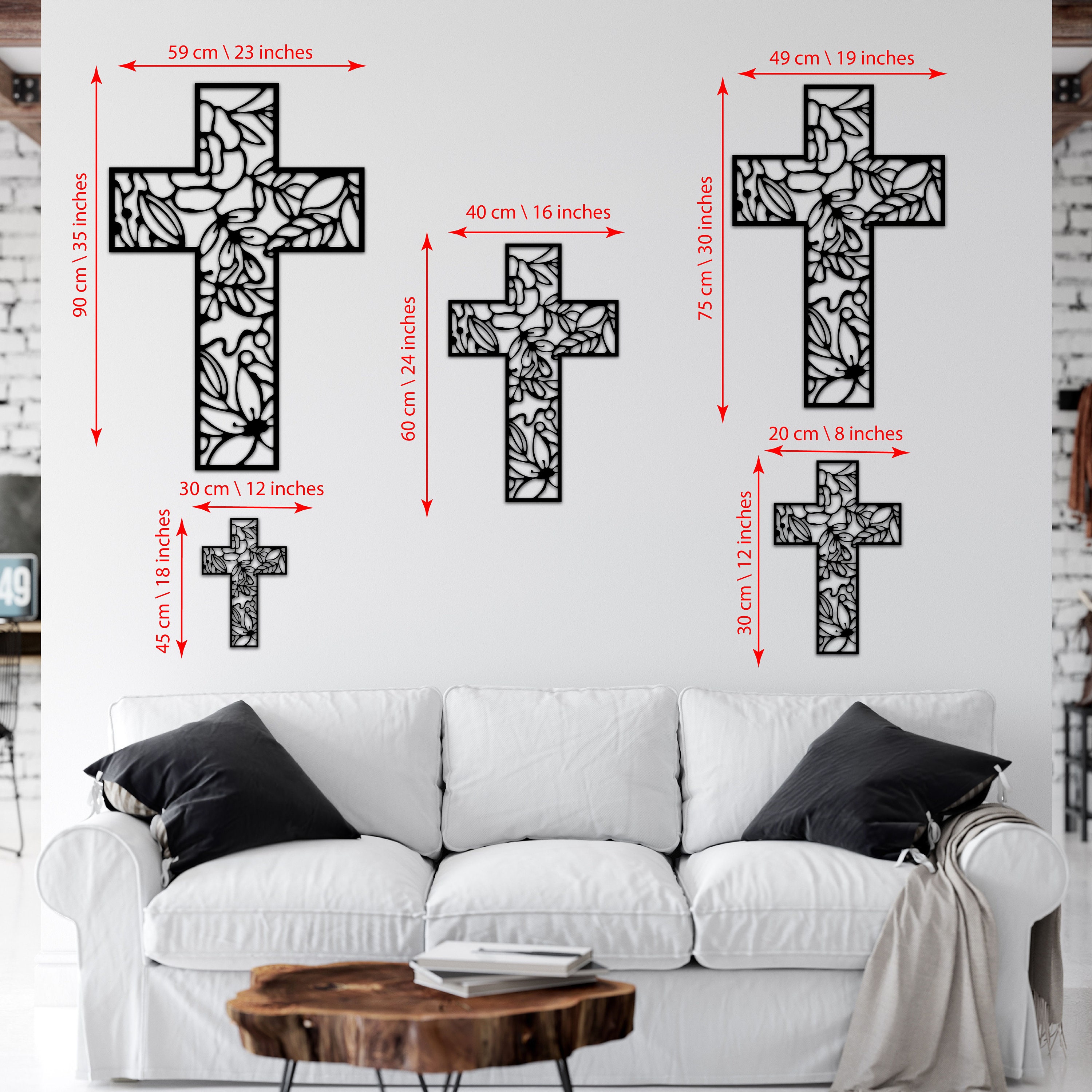 Jesus Metal Cross Wall Art, Décoration murale religieuse