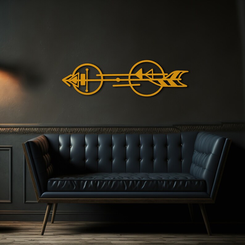 Metal Arrow Wall Art Minimalist Line Art Archery Wall Decor Etsy