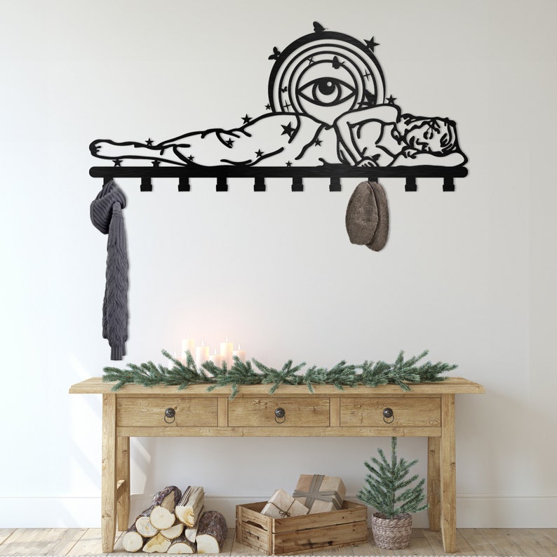 Sleeping Beauty Metal Wall Rack: Celestial Evil Eye Coat Hanger - Etsy