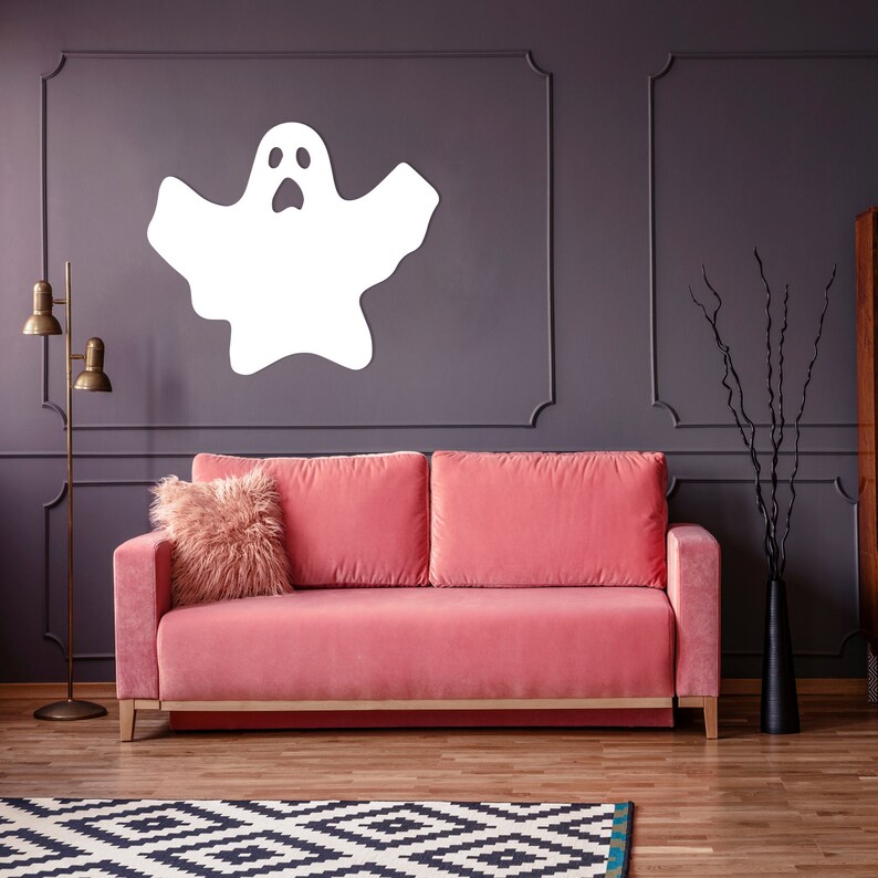 Ghost Metal Wall Art, Halloween Outdoor Home Decor Gothic Ghost Mask