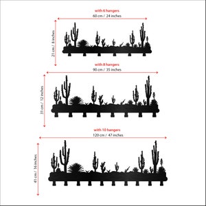 Cactus Metal Wall Mounted Rack: Tropical Key & Coat Hanger - Etsy