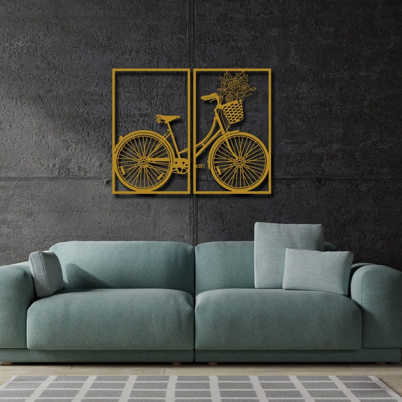 Bike Metal Wall Decor Bicycle Metal Wall Art Decor 3D Metal Decor for