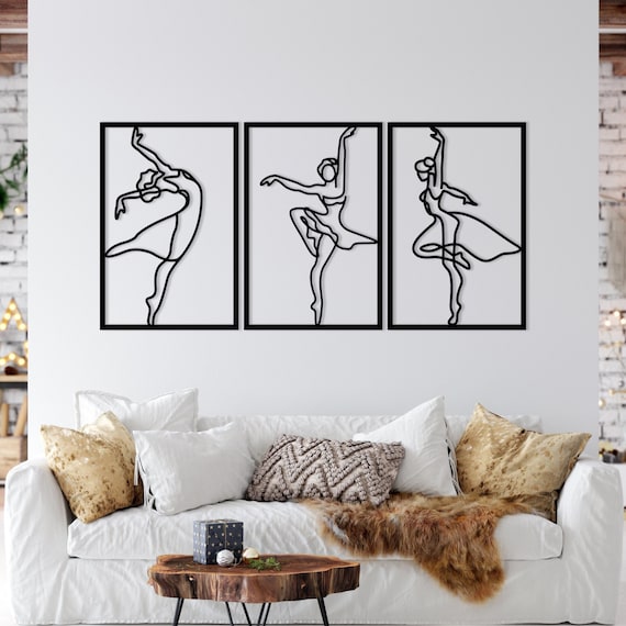 Decorazione Da Parete In Metallo Minimalista - 3 Pezzi 35x25 Cm, Arte Astratta Moderna Per Interni - Foto 3