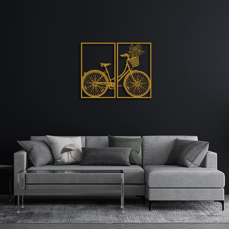 Bike Metal Wall Decor Bicycle Metal Wall Art Decor 3D Metal Decor for