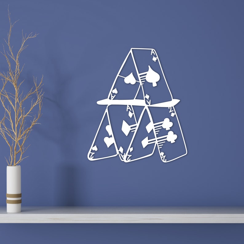 Playing Cards Metal Wall Art, Poker Cards Set Minimalist Wall Art