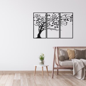 Triptych Tree of Life Metal Wall Art: 3 Piece Tree Home & Garden Decor ...