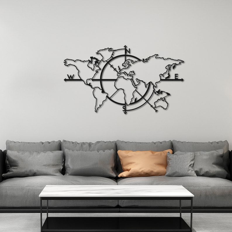 Map of Life Metal World Map Metal Wall Decor Metal Wall Etsy