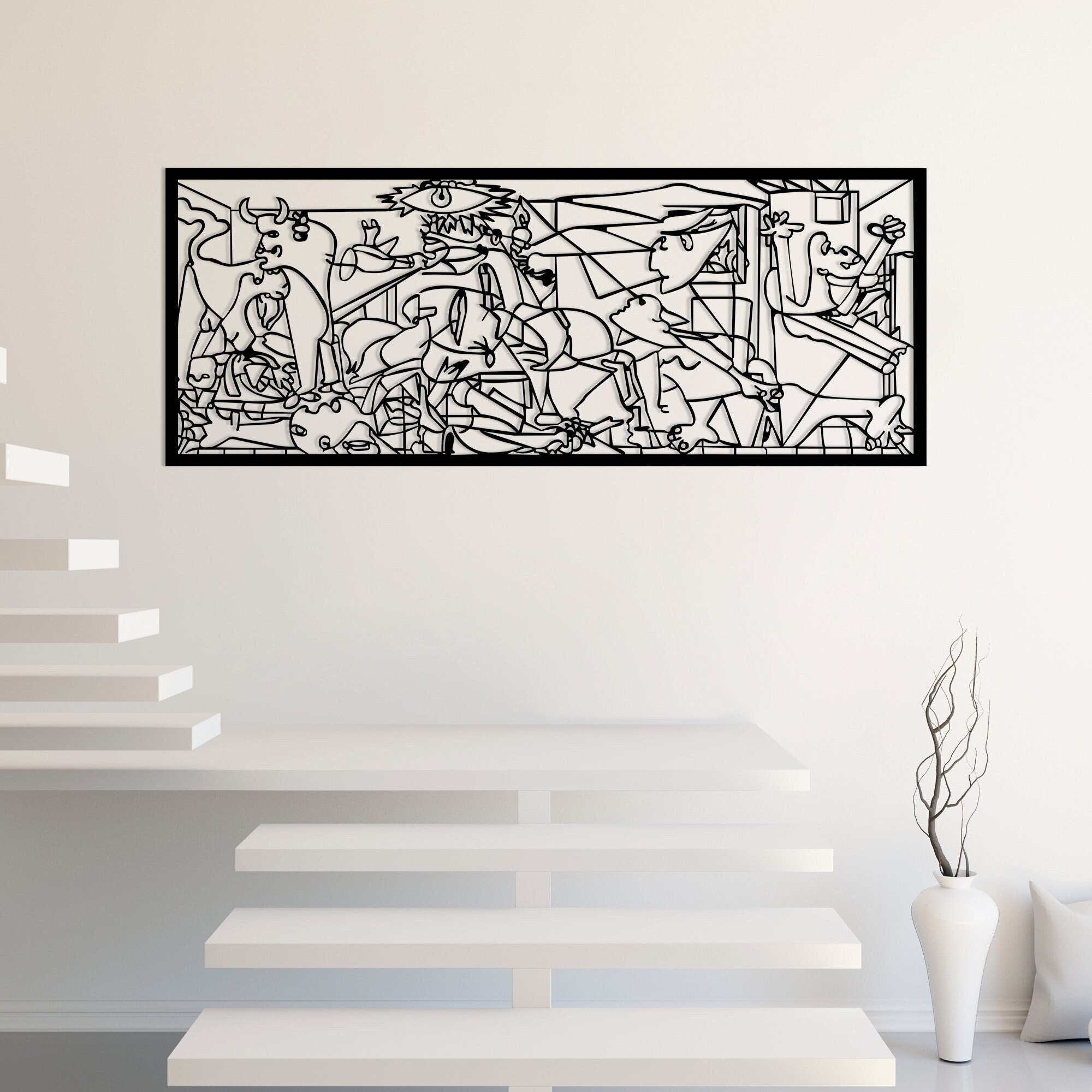 Guernica Pablo Picasso Metal Wall Art, Large Wall Art, Cubic Metal Art, Mid Century Modern Home Decor, Guernica Painting Gift for Art Lovers