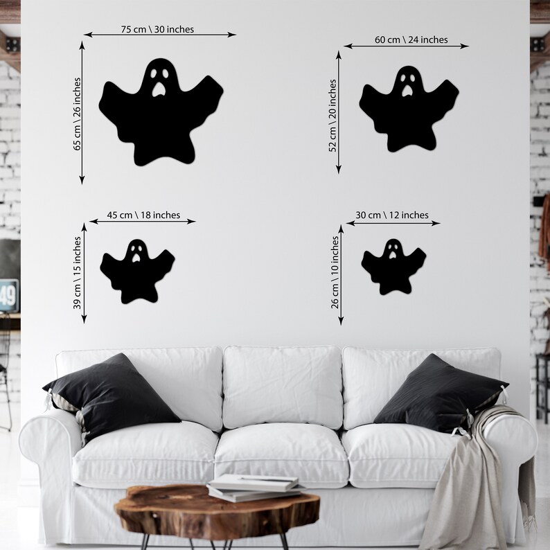 Ghost Metal Wall Art, Halloween Outdoor Home Decor Gothic Ghost Mask