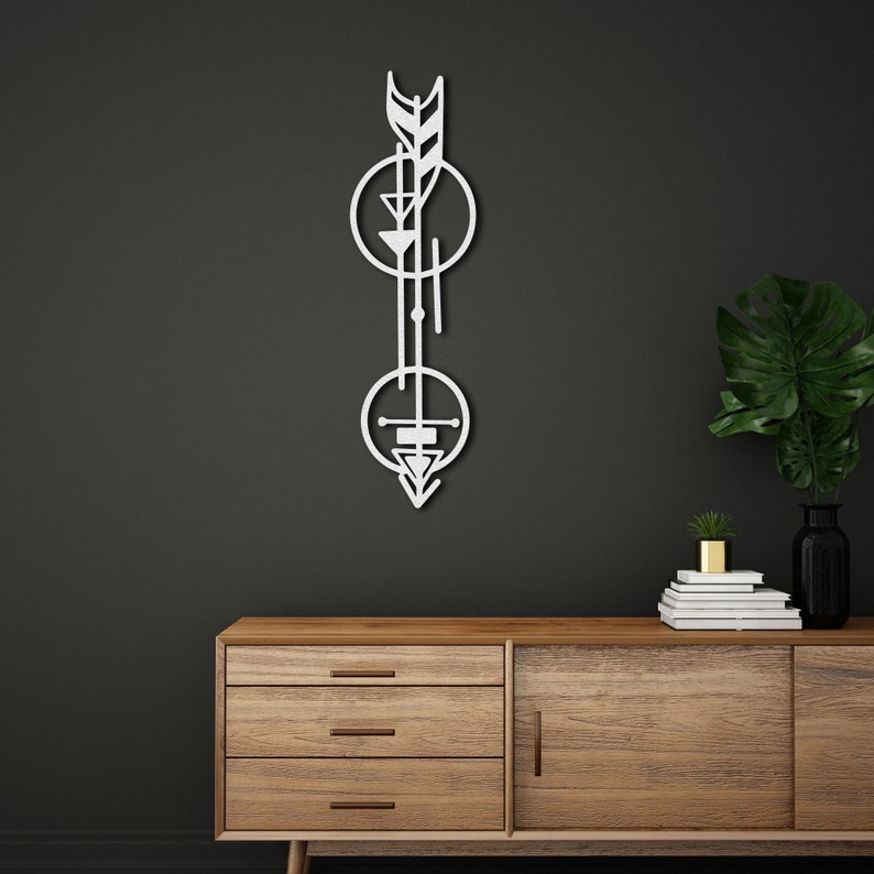 Metal Arrow Wall Art Minimalist Line Art Archery Wall Decor Etsy