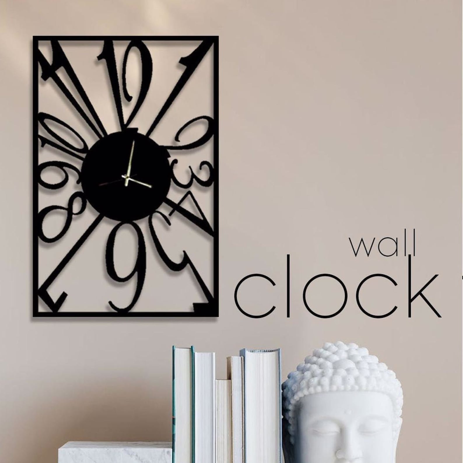 Rectangular Metal Wall Clock With Large Numbers Metal Wall - Etsy