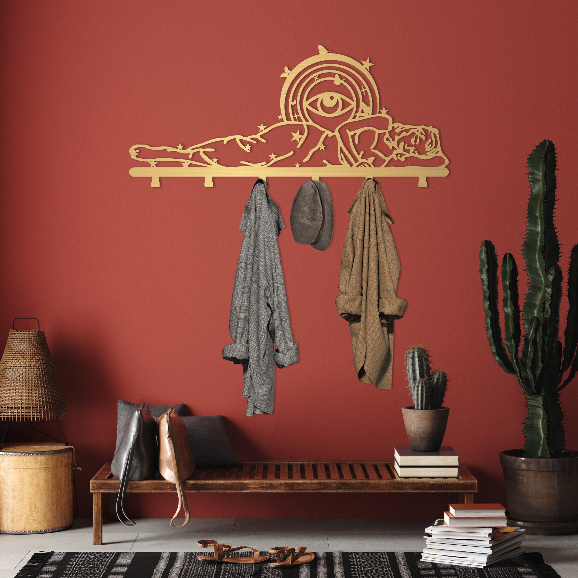 Sleeping Beauty Metal Wall Rack: Celestial Evil Eye Coat Hanger - Etsy