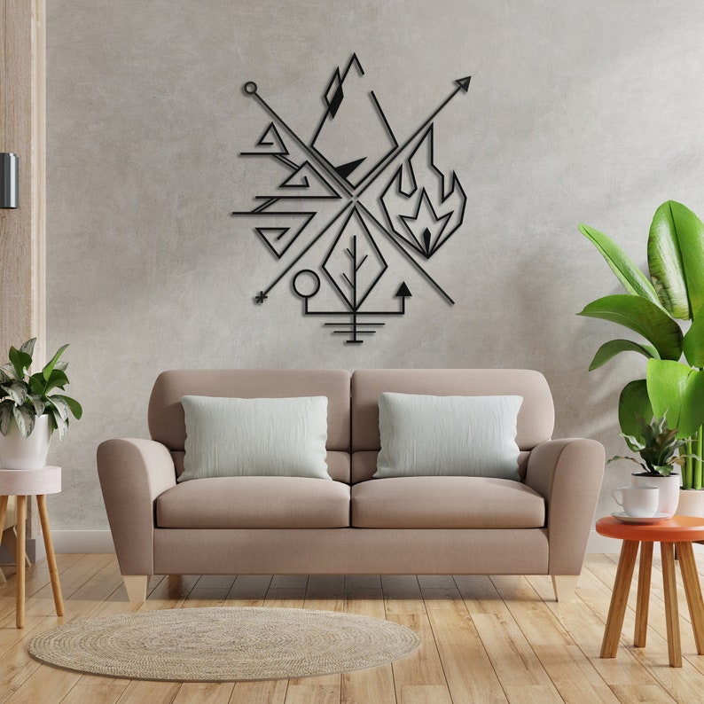 Four Elements Wall Decor Metal Wall Art Original Wall Etsy Australia
