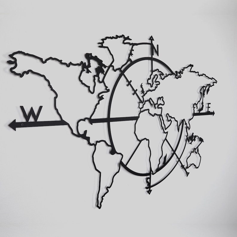 Map of Life Metal World Map Metal Wall Decor Metal Wall Etsy