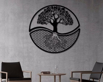 Yin Yang Metal Wall Decor Tree Wall Art Metal Wall Decoration Ying Yang Art,  Home Decor Housewarming Gift 35x38in/90x97cm 2 Pcs. - Etsy