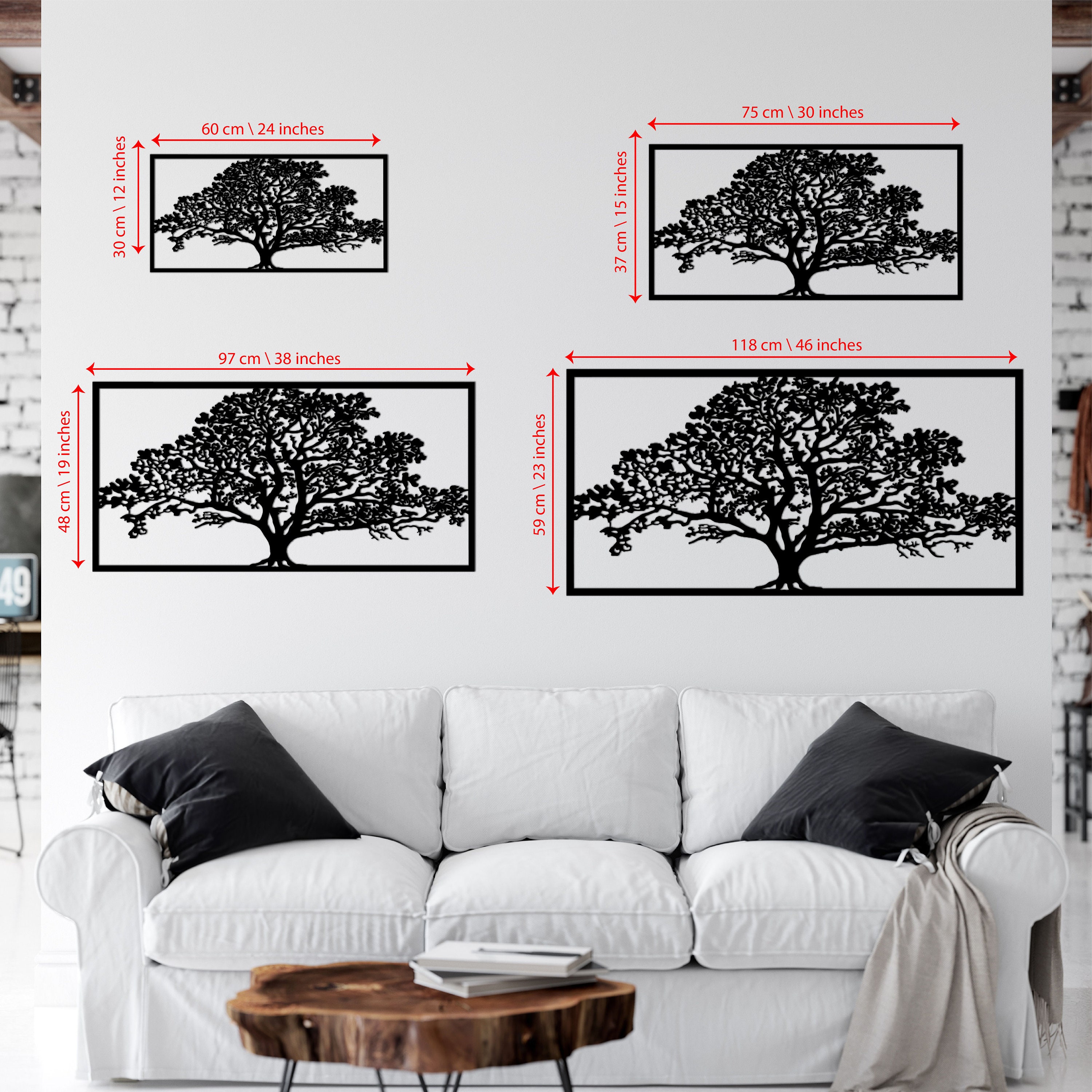 3D Metal Wall Art - Tree of Life Metal Wall Decor, Geometric Wall ...