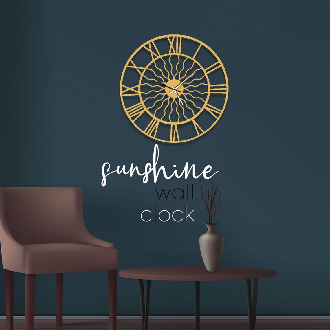 Sunshine Metal Wall Clockmetal Wall Decor You Are My Etsy