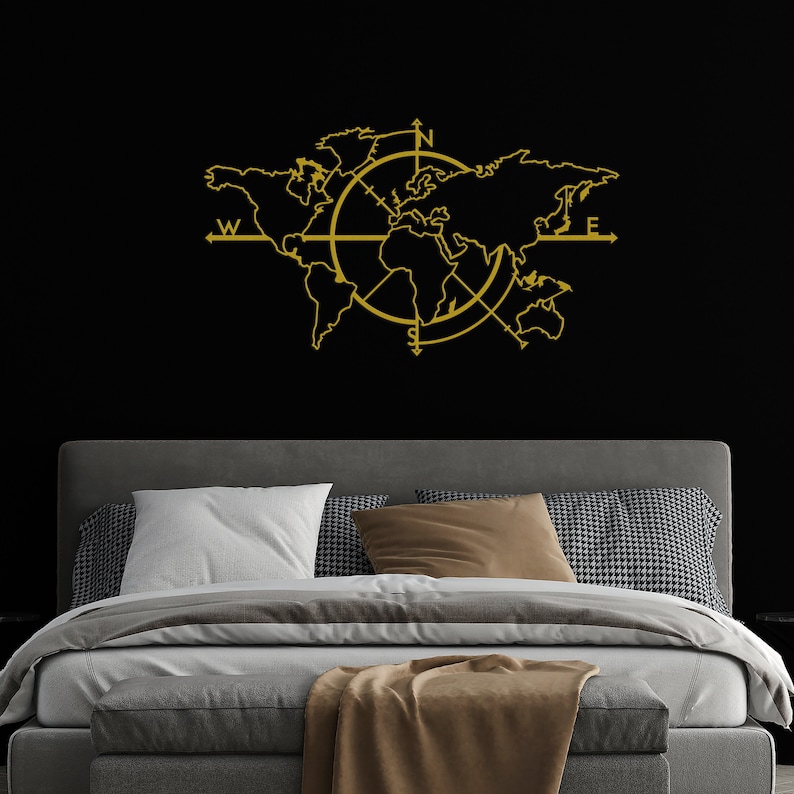 Map of Life Metal World Map Metal Wall Decor Metal Wall Etsy